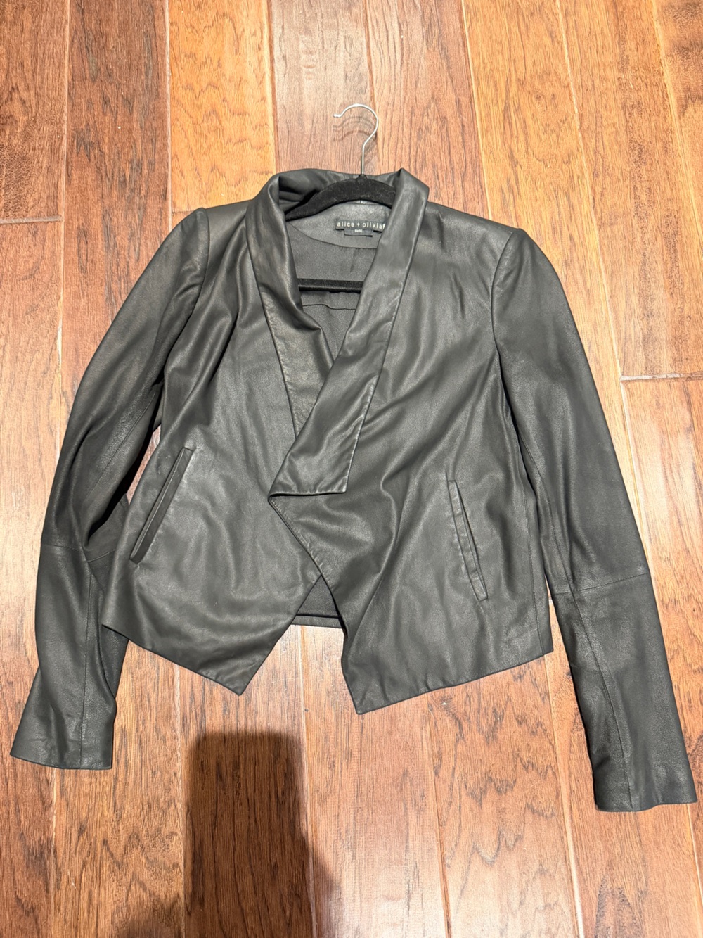 Alice + Olivia Black Leather Jacket - Picture 4 of 4